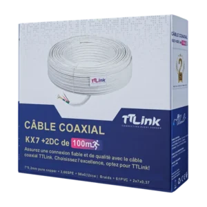 Câble Coaxial Classe 2 orange 100M
TLlink KX7 +2DC de 100m