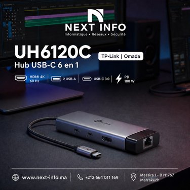 TP-Link UH6120C – Hub USB-C 6 en 1 HDMI 4K