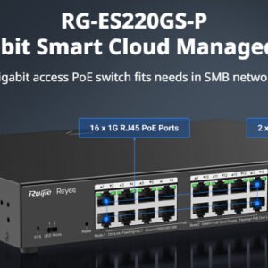 Switch Administrable Reyee 20 ports - 16 PoE+ / 2SFP 250W