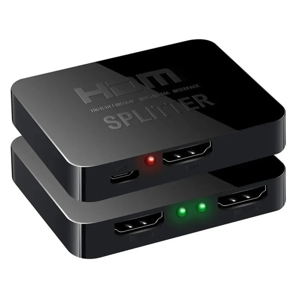 Répartiteur HDMI 1x2 — 4K, 1 entrée / 2 sorties avec amplificateur