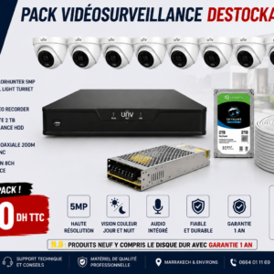 Pack Videosurveillance UNV 8 Cameras 5MP ColorHunter