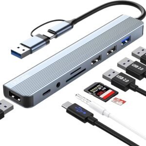 AJIUYU USB 3.0 Card Reader 5 in 1 Type c USB C to SD TF CF CFast MS Memory Card Hub Multifunctional For Mac OS Windows Compute