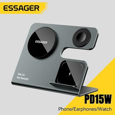 Essager 3 in 1 Magnetic Wireless Desktop Charger PD15W Fast Charging Station