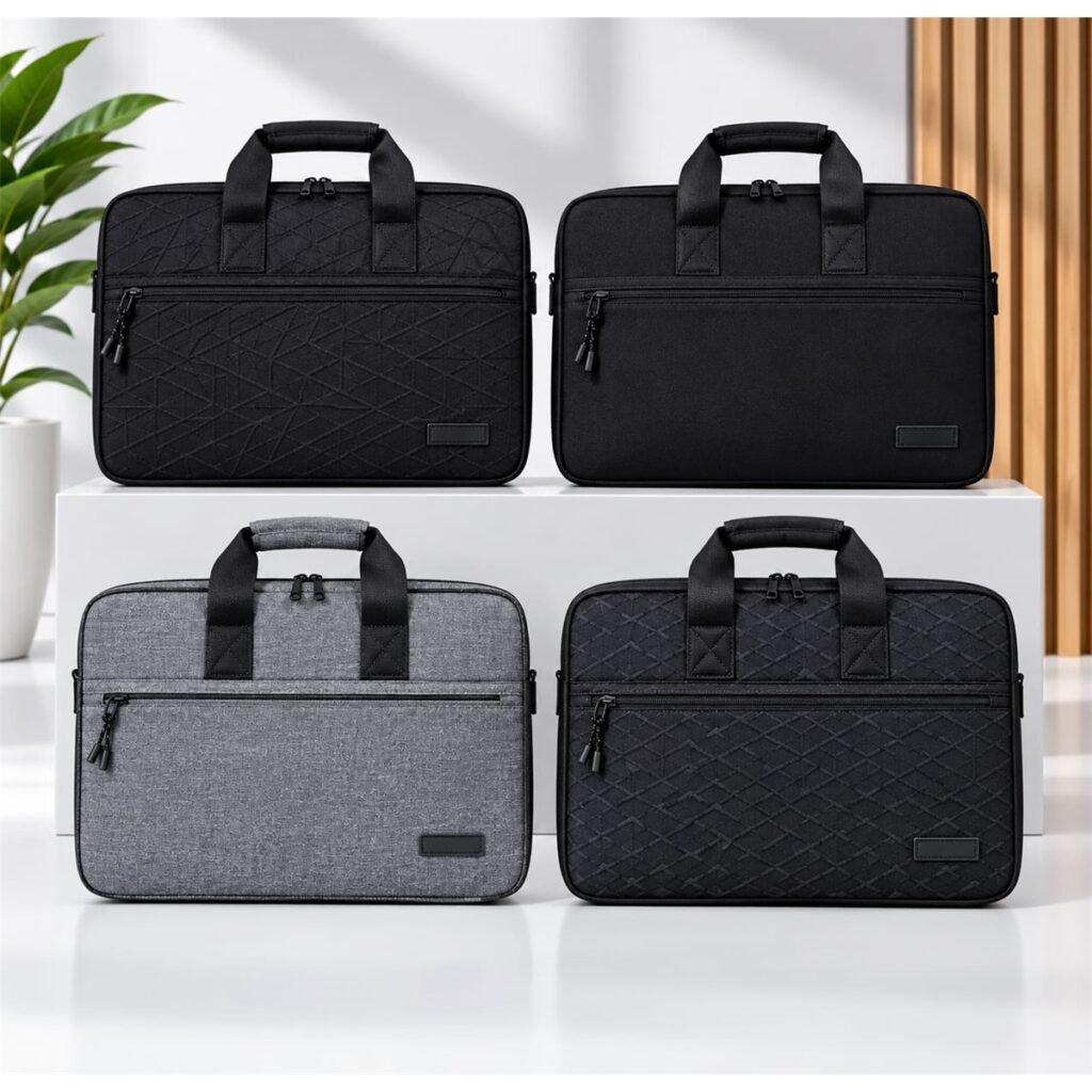 Cartable / Sacoche PC Portable 13.3″ 14.1″ 15.6″ — Simili Cuir & Tissu
