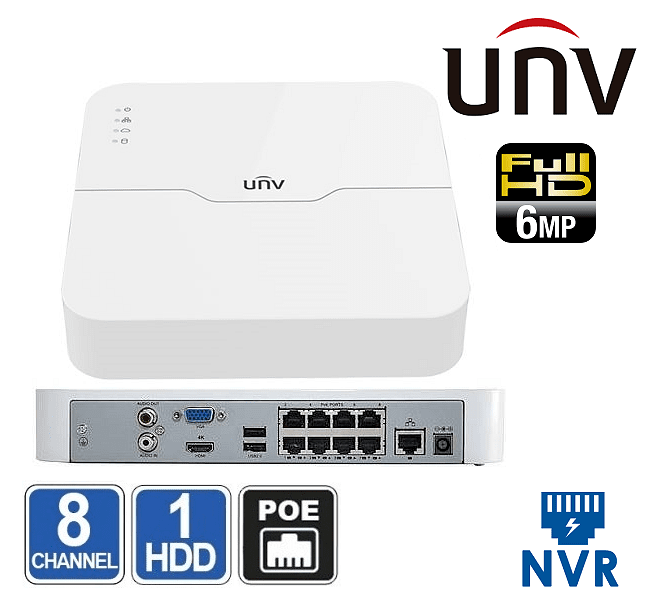 Enregistreur NVR Uniview NVR301-08LS2-P8 8 canaux 8 PoE — Next Info Marrakech